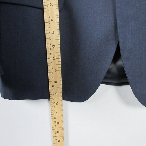 Angelico Viapiana Suit 100% Wool Men Size 48 Black Single Breasted Business 790 - Picture 9 of 15